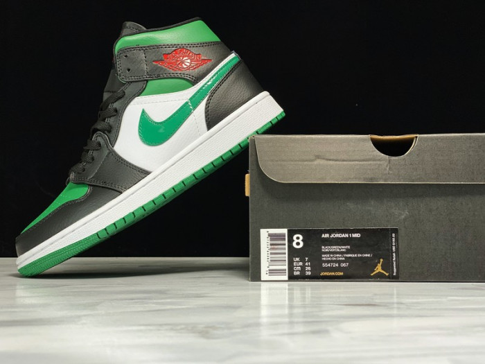 jordan 1 mid green toe 554724-067